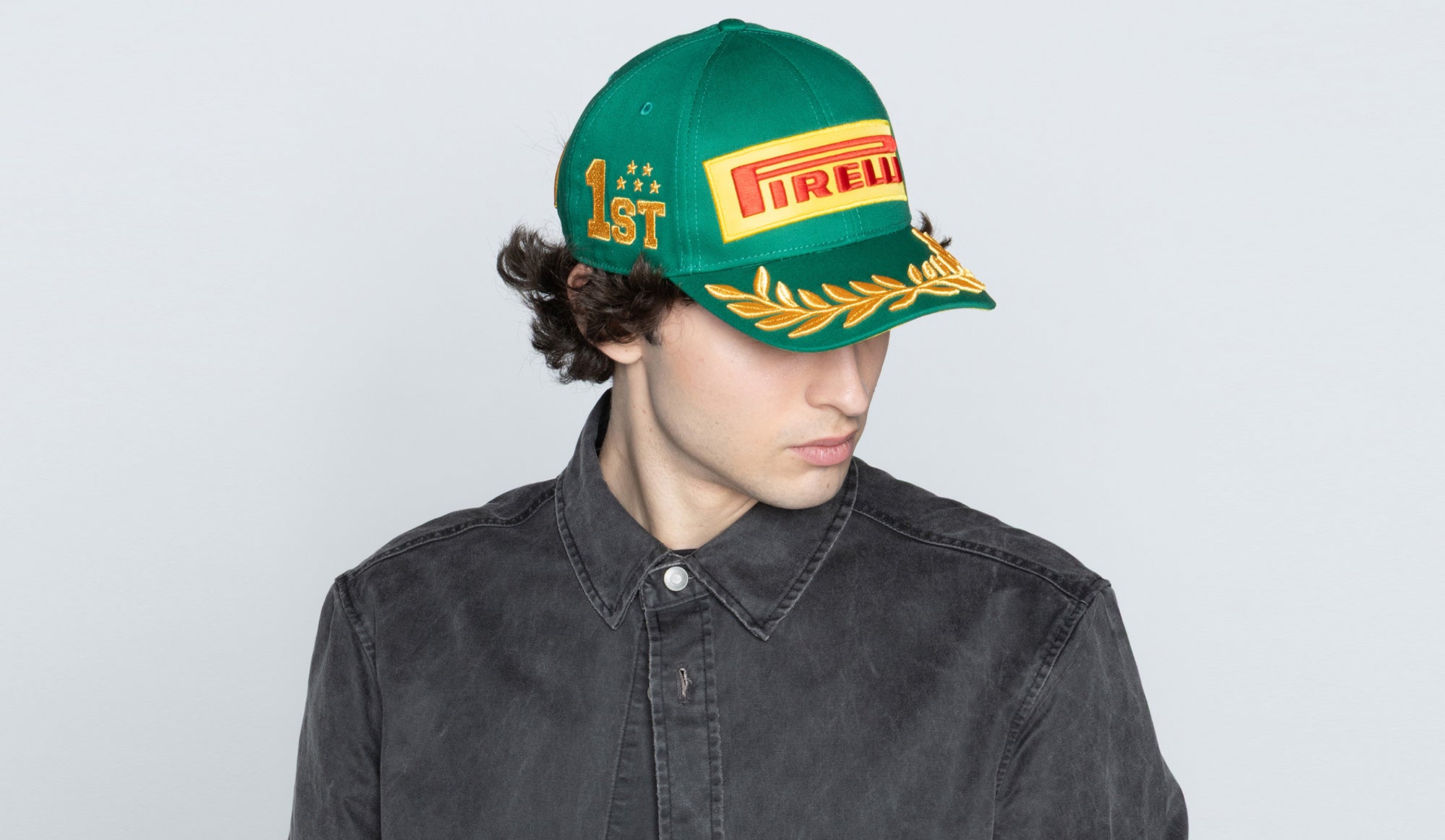 man with green cap front view