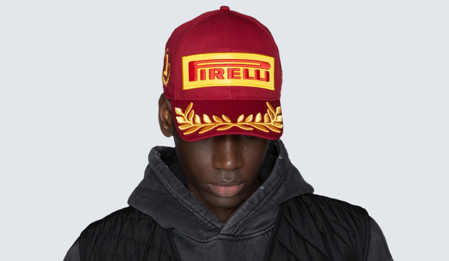 man with red cap front view