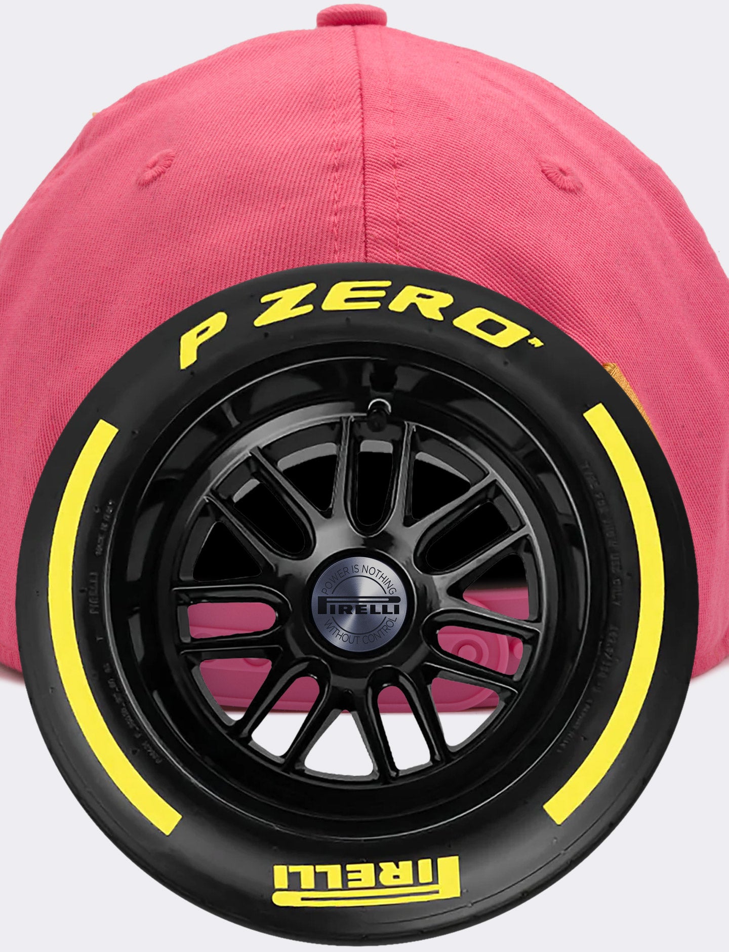 Pirelli tyre on pink Pirelli Podium Cap